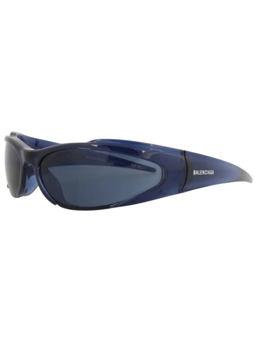 New Balenciaga Women's Sunglasses Shield Wrap Bio Injection Frame Unisex Blue